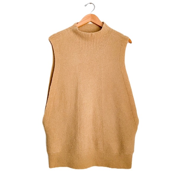 Banana Republic Sleeveless Cowl Turtleneck Pullover Wool Sweater Alpaca Spandex - Picture 1 of 10